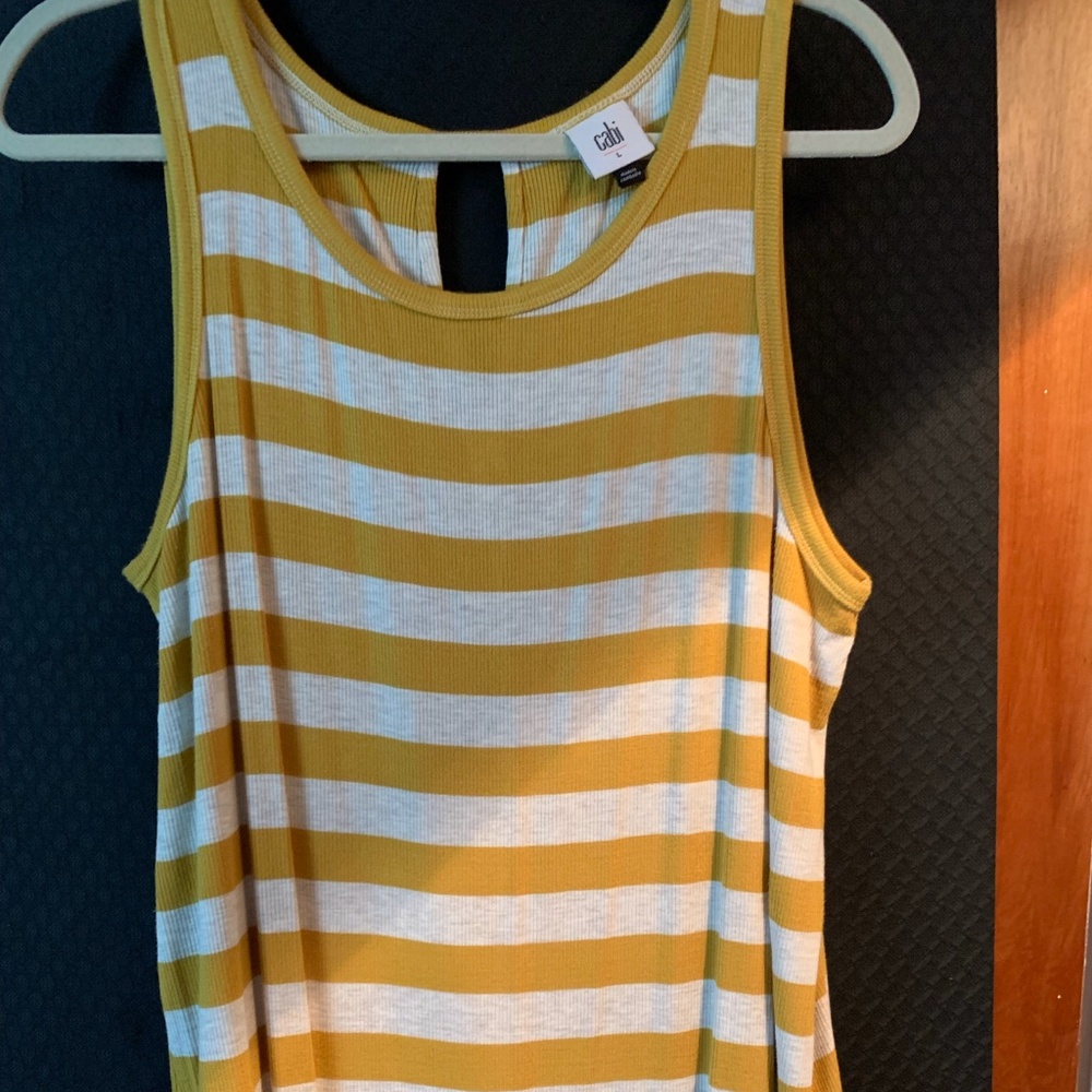 Cabi Mustard Striped Tank